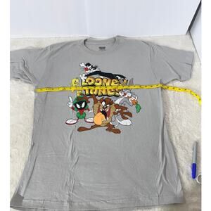 Looney Tunes Graphic T Shirt Mens Large Gray Bugs Bunny Taz Cartoon tee